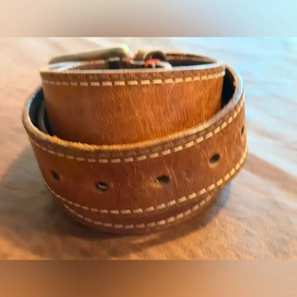 Fossil Brown Leather Belt Sz 38/95
